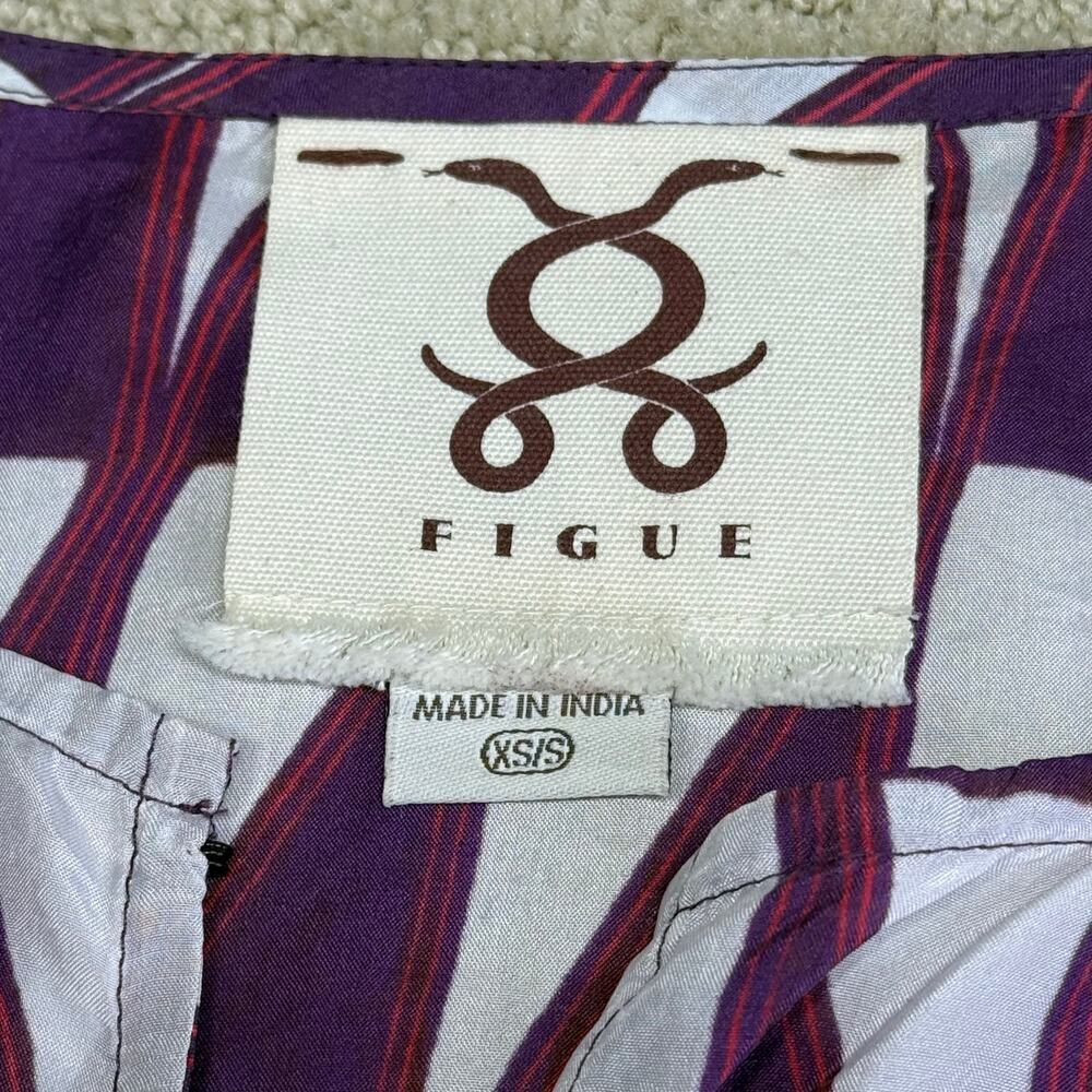 Figue 100% Silk Purple Kimono Kaftan Pom Lounge Set XS/Small - Picture 8 of 9